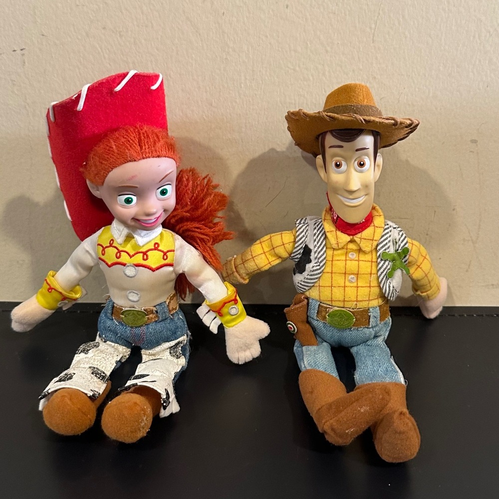 Disney Pixar Toy Story Woody and Jessie Plush Doll Set Cowboy Cowgirl Figures